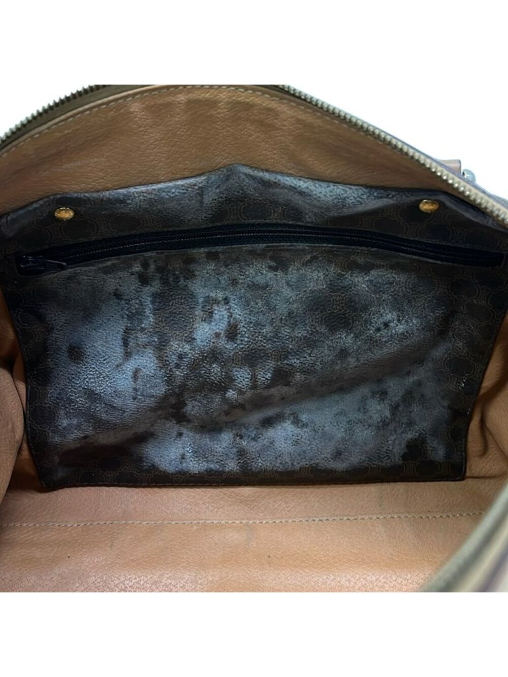 ★SOLD★ Celine Boston Bag Macadam Pattern Dark Brown No Lock Leather - Picture 11 of 12